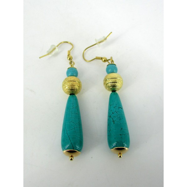 Boucles d'oreilles gouttes en turquoise
