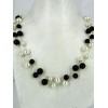 Collier Vintage avec Perles Noires et Blanches