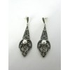 Boucles d'oreilles Vintages Pendantes en Argent et Perles