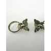 Boucles d'Oreilles Vintage Papillons avec Perles