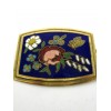 Broche Ancienne en émail avec Fleurs