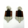 Boucle d'oreille art déco à clips en bakélite