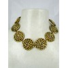 Collier Vintage avec Médaillons Dorés Ronds