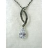 Pendentif Goutte en argent et Zirconium
