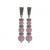 Boucles d'oreilles à Pendants de Jades Roses