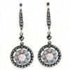 Boucles d'Oreilles Rondes Pendantes en Opales