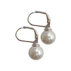 Boucles d'Oreilles Vintage Serties de Perles de Culture