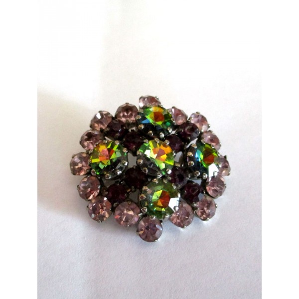 Broche vintage ovale avec strass