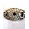 Broche ovale art déco et onyx