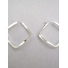 Boucles d'Oreilles Créoles Rectangulaires en Argent Ondulé