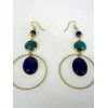 Boucles d'Oreilles Pendantes Vintages en Lapis Lazuli