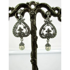 Boucles d'Oreilles Art Déco avec Perles