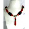 Collier avec Pendentif Vintage avec Corail et Agate