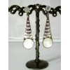 Boucles d'Oreilles pendante à Clips Art Déco en Nacre