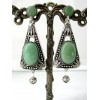 Boucles d'Oreilles Forme Triangulaire Pendante Art Déco en Pierres