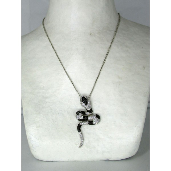 Collier Serpent Vintage en Zirconium