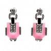Boucles d'oreilles Art Déco en argent avec Onyx et Jade Rose