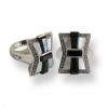 Bague Bicolore en Argent avec Nacre et Onyx