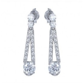 Boucles d'oreilles Art Déco Pendantes avec Zirconium