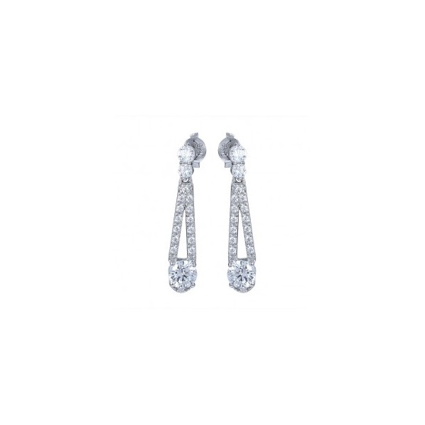 Boucles d'oreilles Art Déco Pendantes avec Zirconium