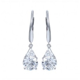 Boucles d'Oreilles Dormeuses en Argent et Zirconium