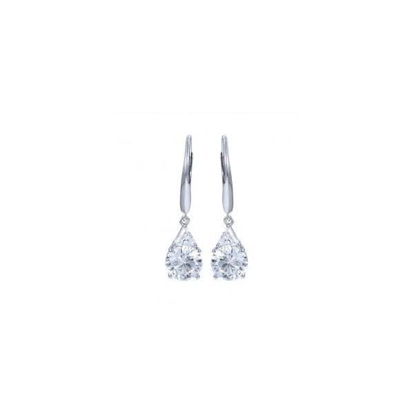 Boucles d'Oreilles Dormeuses en Argent et Zirconium