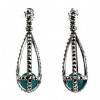 Boucles d'Oreilles Art Déco en Argent et Agate