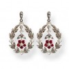 Boucles d'Oreilles Art Déco Pendantes en Argent avec Grenats et Perles de Culture