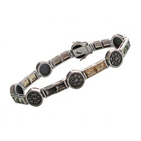 Bracelet Femme Vintage Argent avec Améthyste et Citrine