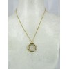 Collier Pendentif Vintage Octogonale en Strass et plaqué Or