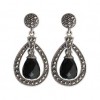 Boucles d'Oreilles pendantes Vintage avec Onyx Noir