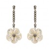 Boucles d'oreilles Pendantes Femme en Argent et Nacre