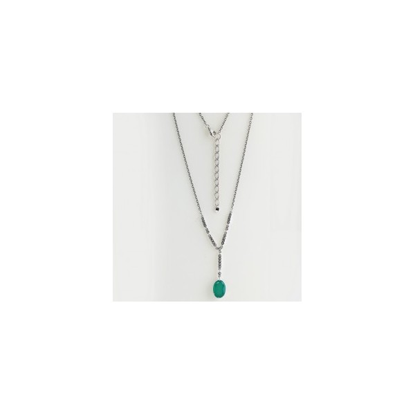 Collier de style Vintage pour Femme avec Agate verte