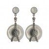 Boucles d'Oreilles pendantes Ronde femme en Argent et Nacre