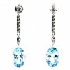 Boucles d'oreilles Pendantes en Argent et Topazes Bleues