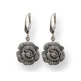 Boucles d'oreilles art déco années 30 - marcassites - modèle Stone 