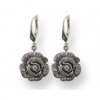 Boucles d'oreilles Fleurs Art Déco en Argent et Marcassites