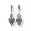 Boucles d'oreilles Art Déco Triangulaire en Argent et Marcassites