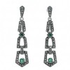 Boucles d'oreilles Pendantes Femme en Argent 925 et émeraudes