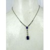 Collier Long Art déco femme en Argent et Lapis lazuli