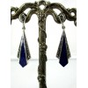 Boucles d'Oreilles Pendantes Vintage en Argent et Lapis Lazul