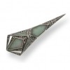 Broche Art Déco en Argent et Jade