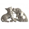 Broche Chat en Argent avec Rubis