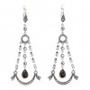 Boucles d'Oreilles Femme Vintage Pendantes en Argent et Quartz