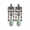 Boucles d'oreilles Pampille femme pendantes en Argent et Jade