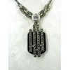 Collier Art déco en Argent et Onyx et Zirconium