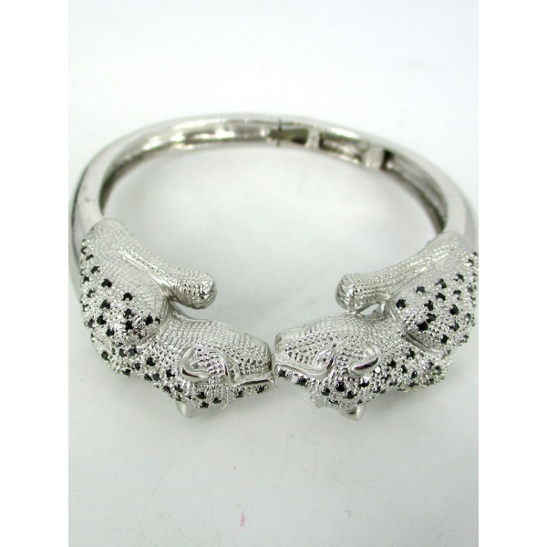 Bracelet Vintage Panthère en Argent et Zirconium