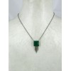 Collier Pendentif Art Déco Carré en argent et Agate
