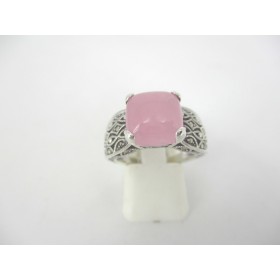 Bague Vintage en Argent avec Jade Rose