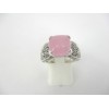 Bague Vintage en Argent avec Jade Rose